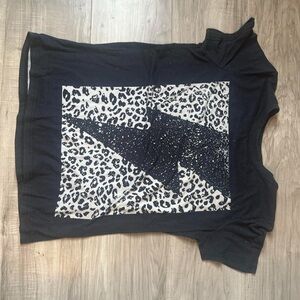 SHEIN Black Graphic Short Sleeve Tee